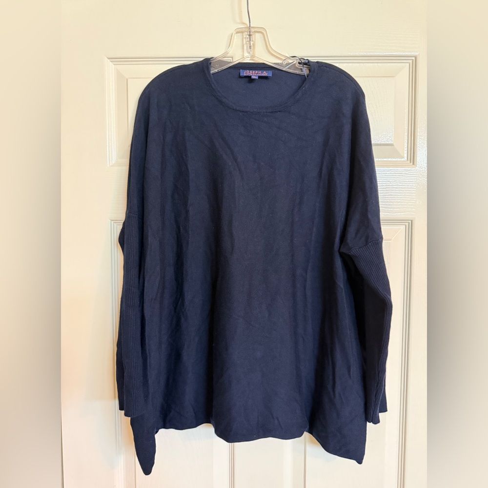 Joseph A. Navy Knit Crewneck Sweater Oversized Sz Small